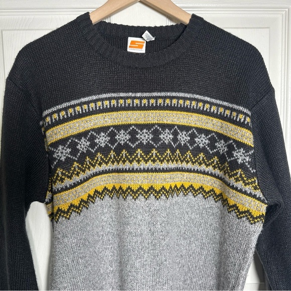 Vintage Sideout Y2K Medium Fair Isle Nordic Striped Long Sleeve Sweater 2000s - Picture 5 of 10